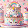 sweet cake decorated digital art pastel