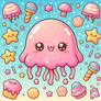 jellyfish cute digital art sweet pastels