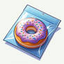 donut in packaging plastic digital art