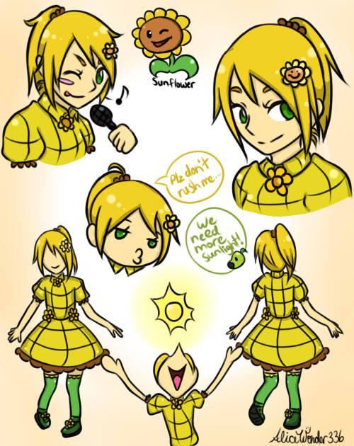 Plants Vs Zombies Sunflower Human By Alicewonder336 On Deviantart