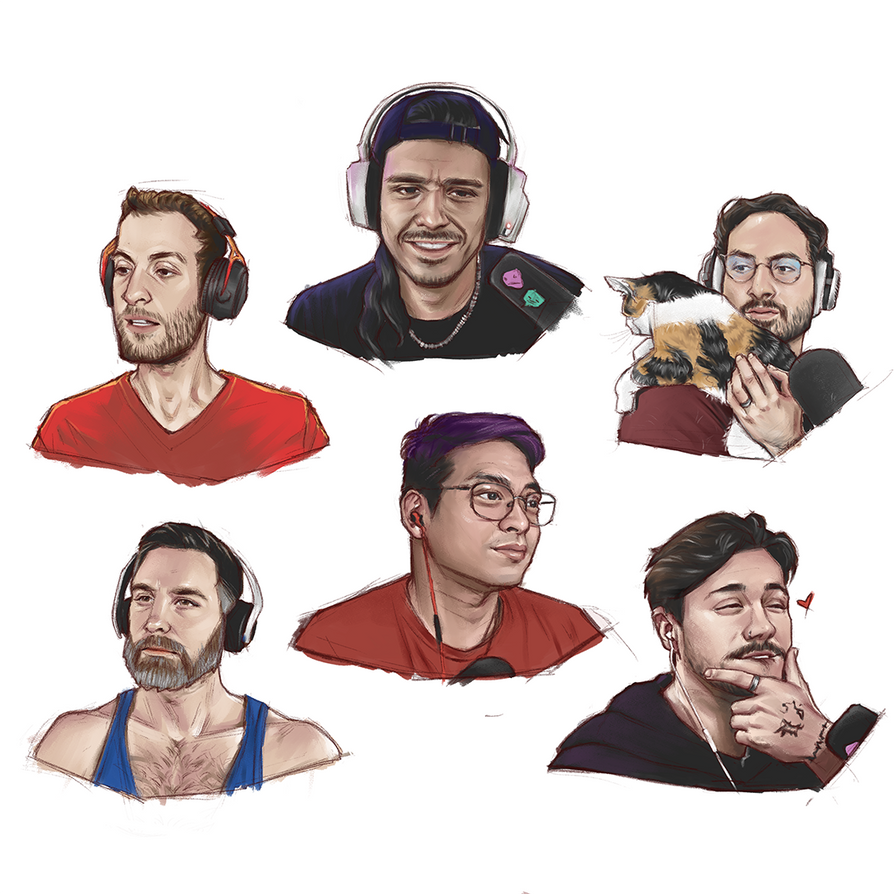 Sketches of Some of my Fave Twitch Streamers by seanashley03 on DeviantArt