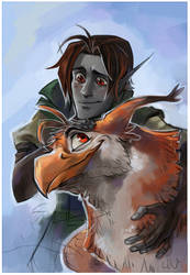 Elf and gryphon