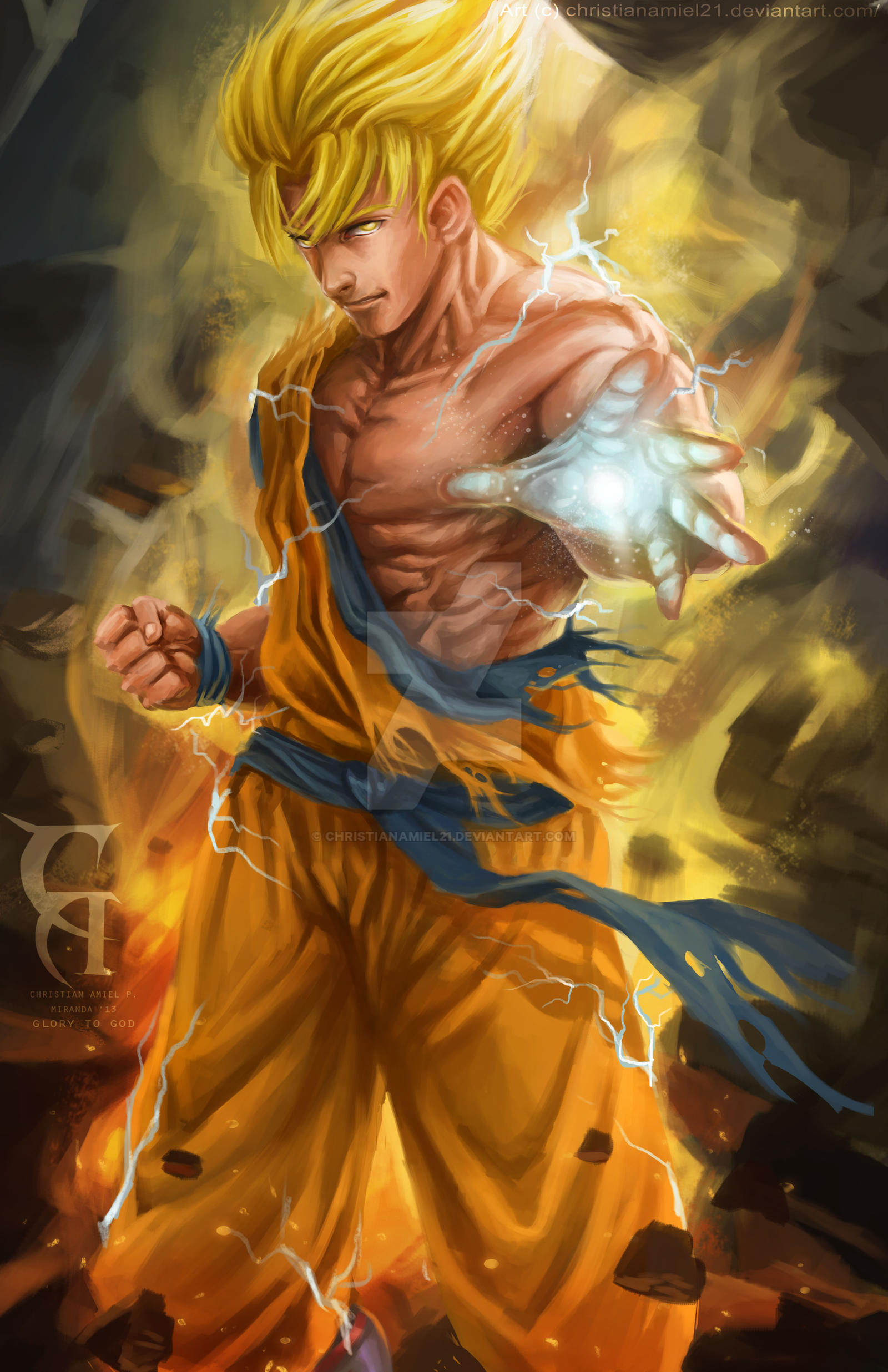 Son Goku Fan art by christianamiel21 on DeviantArt Son Goku Fan art by christianamiel21 on DeviantArt