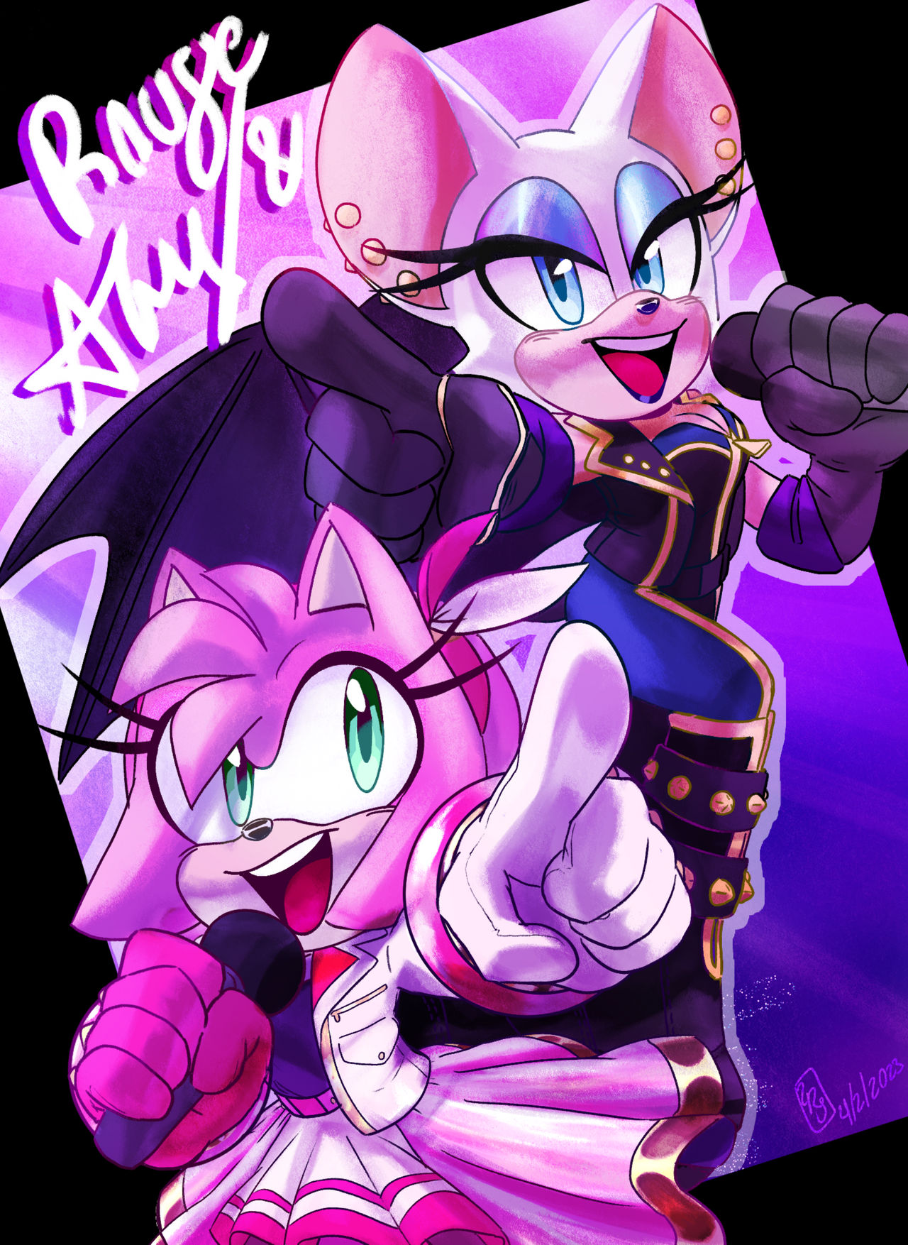 Amy Rouge Color Amy and Rouge by LittleRGG on DeviantArt