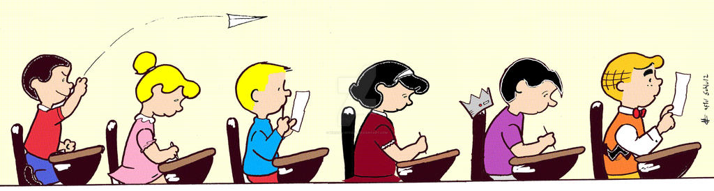 Little Archie head of the class after Schulz