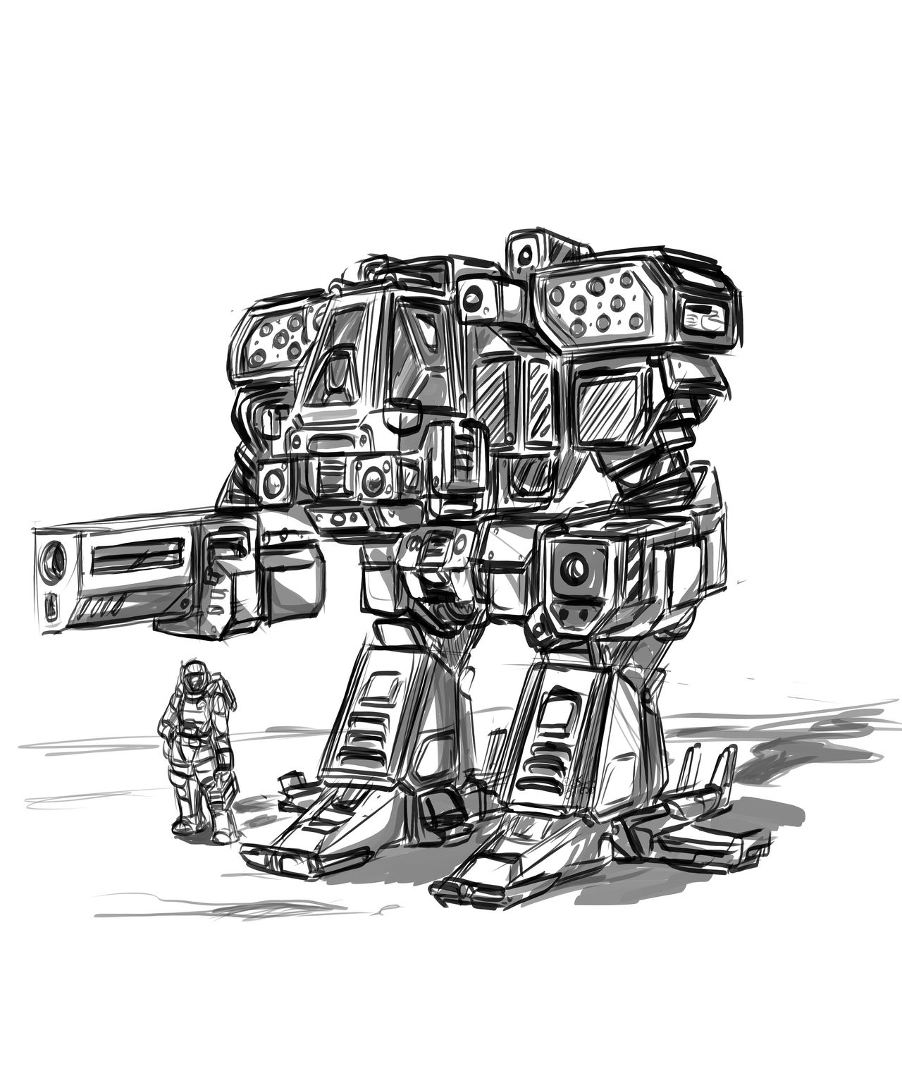 Battletech - Custom Battlemech design sketch by Jolleboi on DeviantArt