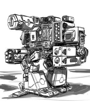 Battletech - Custom battlemech Design sketch 2