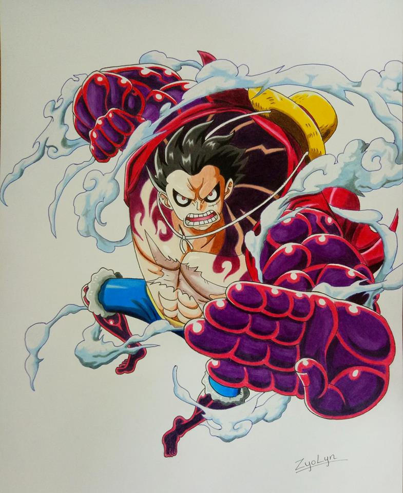 Luffy Gear 4 Colored Pencil By Zyolyn On DeviantArt luffy-gear-4-colored-pencil-by-zyolyn-on-deviantart