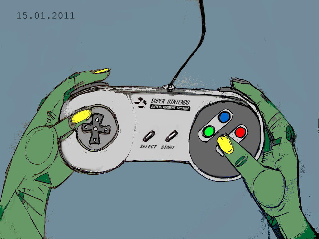snes controller sketch by red-fienix on DeviantArt