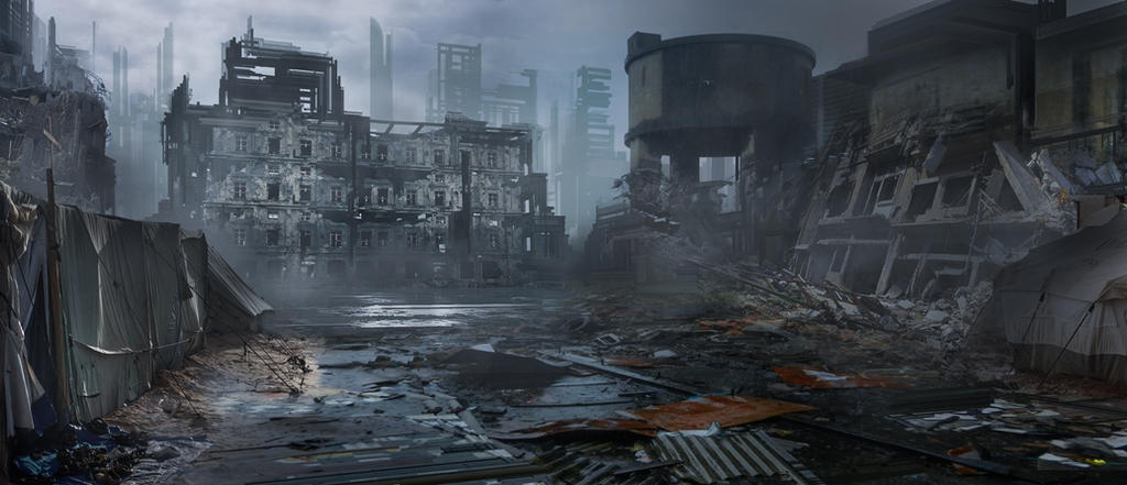Commission: Post Apoc Encampment by VincentiusMatthew on DeviantArt