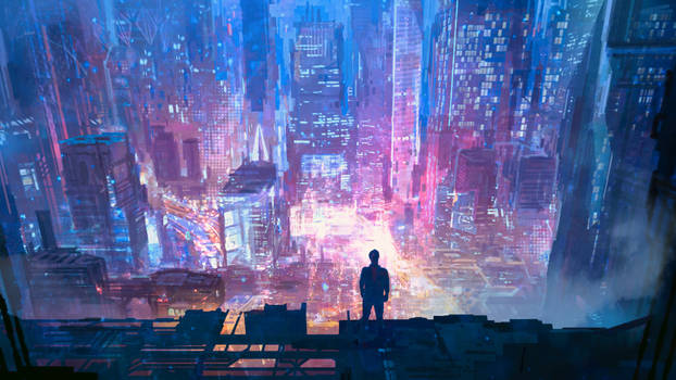 Commission: Cyberpunk Neon Night
