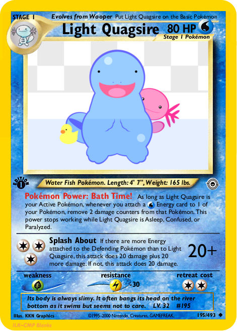 quagsire pokemon cards - Reverse Holofoil Plasma Freeze Colorless Artist Light Quagsire Card by icycatelf
