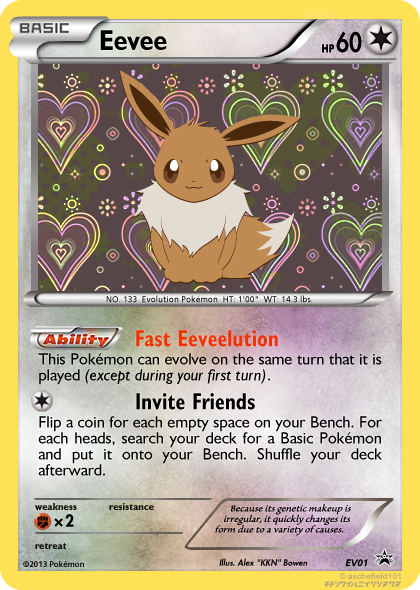 eevee fake card bw xy by icycatelf on