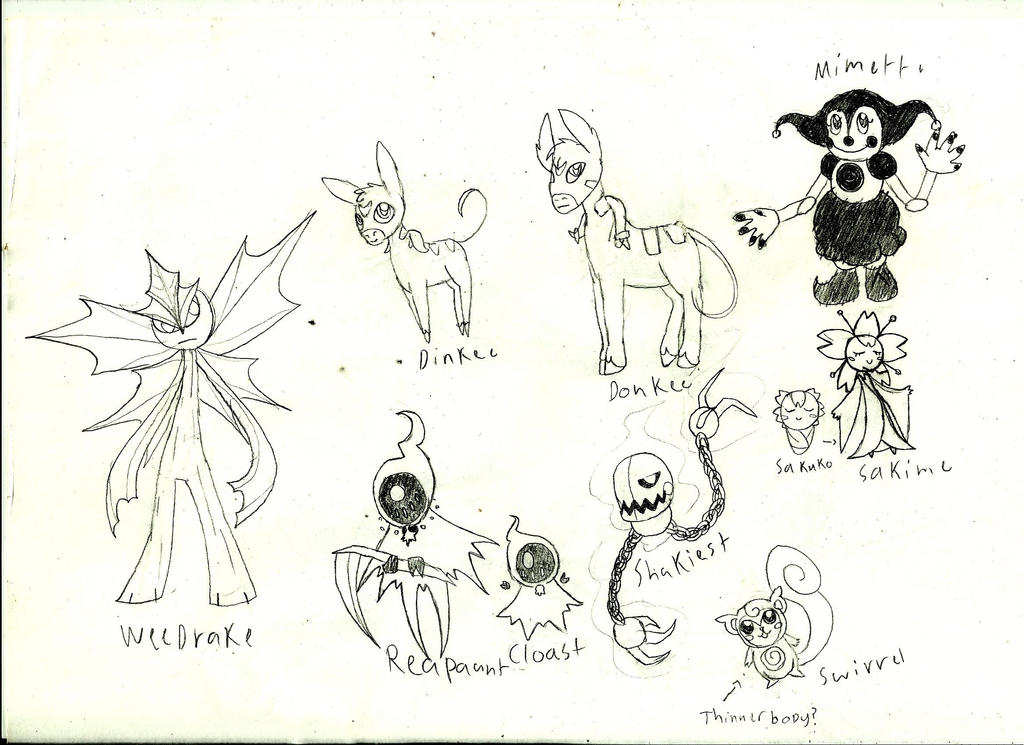 Fakemon Sketches by StardustNebulae on DeviantArt