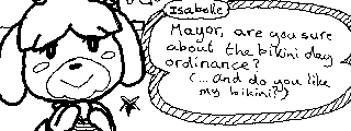 Miiverse drawings - Bikini Day Isabelle