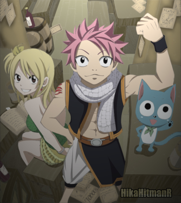 Lucy, Natsu and Happy