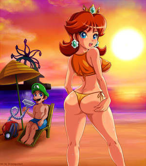 Princess Daisy and Luigi at Sirena Beach