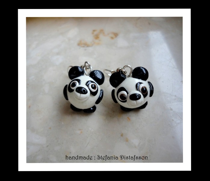 panda bears earrings