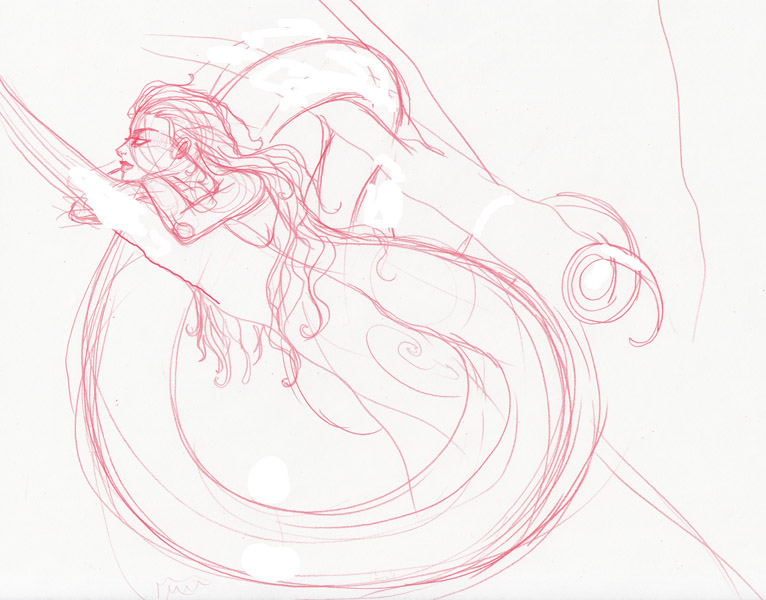 Scribble101 - Basking Female Naga