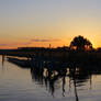 Sunset at public boat ramp