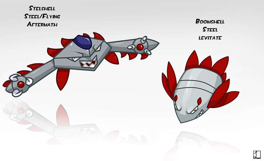 Fakemon- Boomshell and Stelshell by metalliam on DeviantArt
