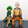 Tatsumaki and Saitama (colored)