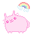 Free Kawaii Bunny n Rainbow Icon