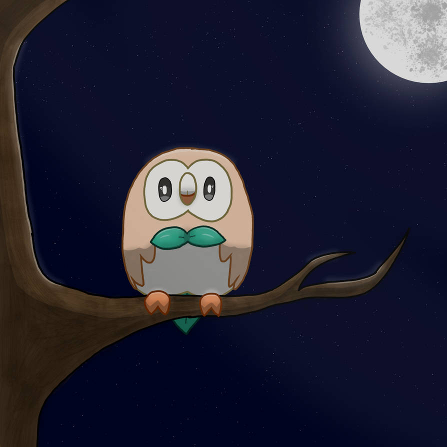 Rowlet Moon by Sunerine on DeviantArt