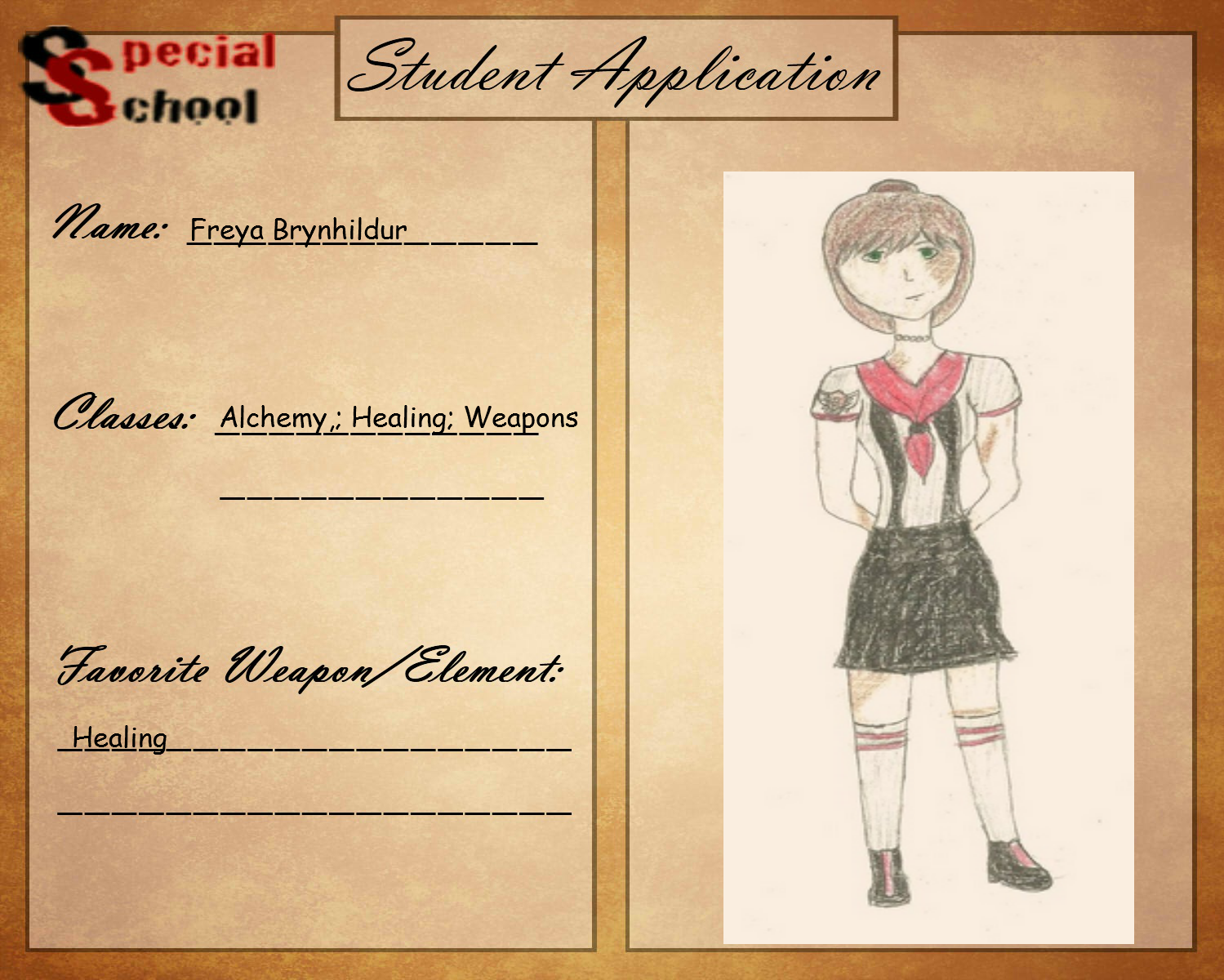 Freya's Student Application