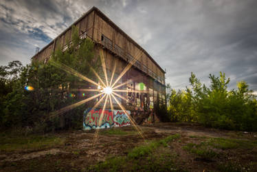 Sunlight through old factory