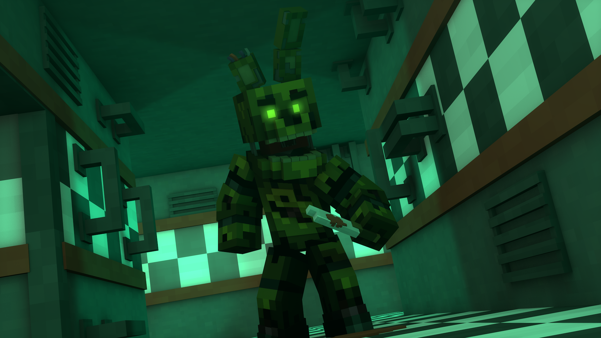Springtrap Cinema 4d Minecraft Render By Beyondender On Deviantart