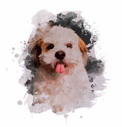 Watercolor dog