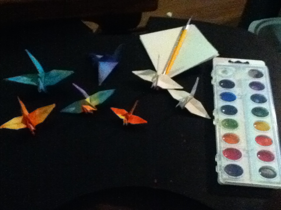 Water Colour Dipped Cranes ^^