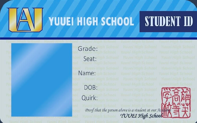 Mha Id Card Form.pdf My hero academia student ID template by supersaiyanred04 on DeviantArt