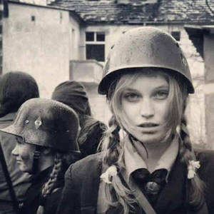 German girl at war