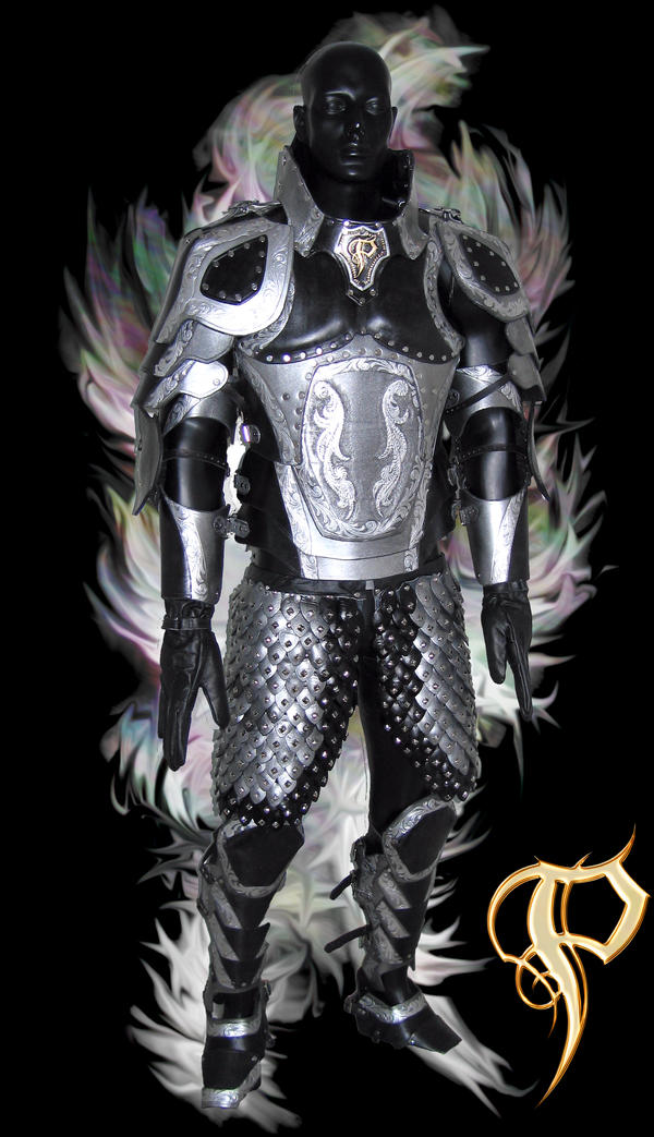 Black and Silver Leather Armor