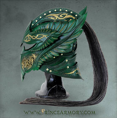 Green Elven Knight Helmet