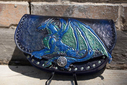 Leather Dragon Hard Pouch