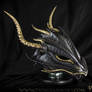Black and Gold Dragon Helmet