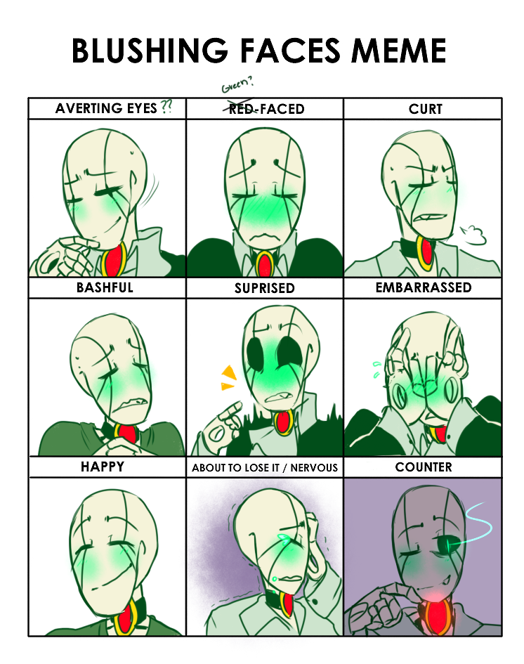 Deviantart Blushing blushing faces meme (NT) by Bunnymuse on DeviantArt