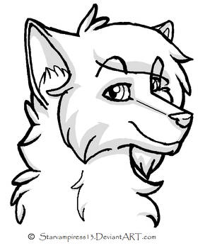 Free Cartoon Wolf Lineart