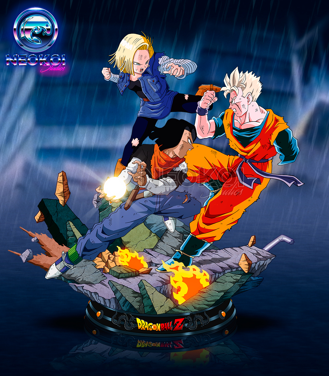 Mirai Gohan vs. Androids concept art by Neokoi on DeviantArt