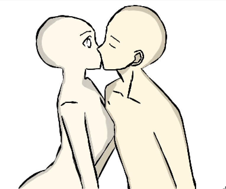 Base: Surprise kiss by OmoriP on DeviantArt  Drawing base, Anime poses  reference, Kissing drawing