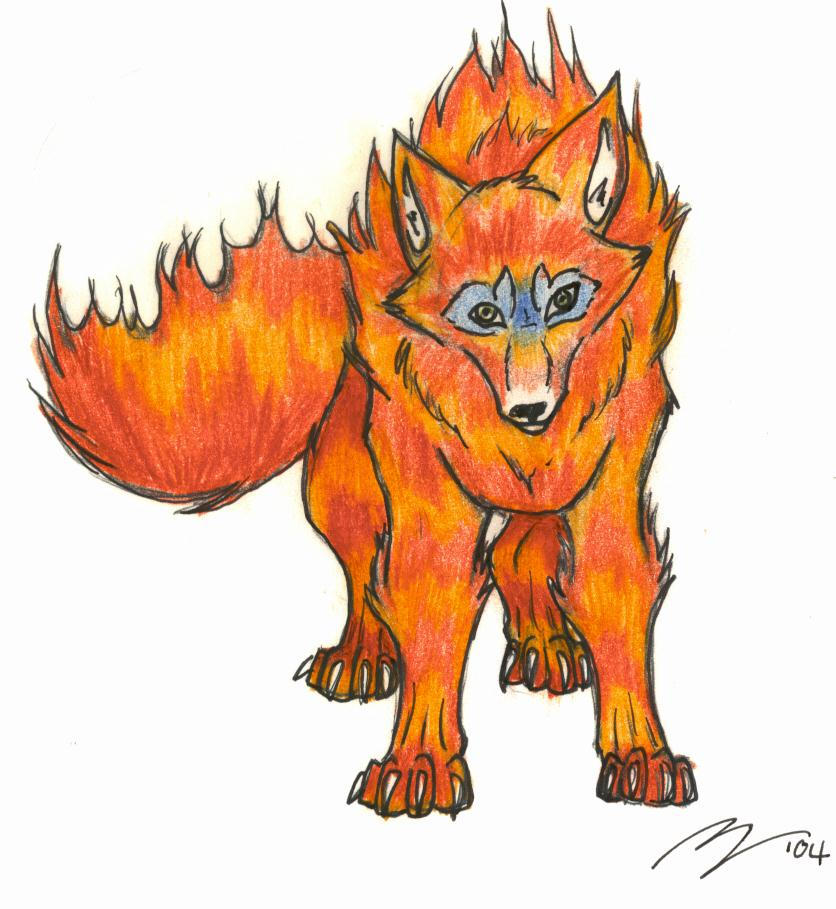 ✔. Anime Fire Wolf Drawings. 
