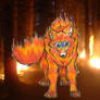 Fire wolf but with background