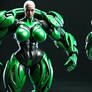 Green Robotic super mass monster female bodybuilde