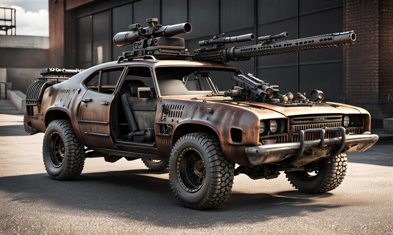 Postapocalyptic custom car with guns by Roadkill205 on DeviantArt