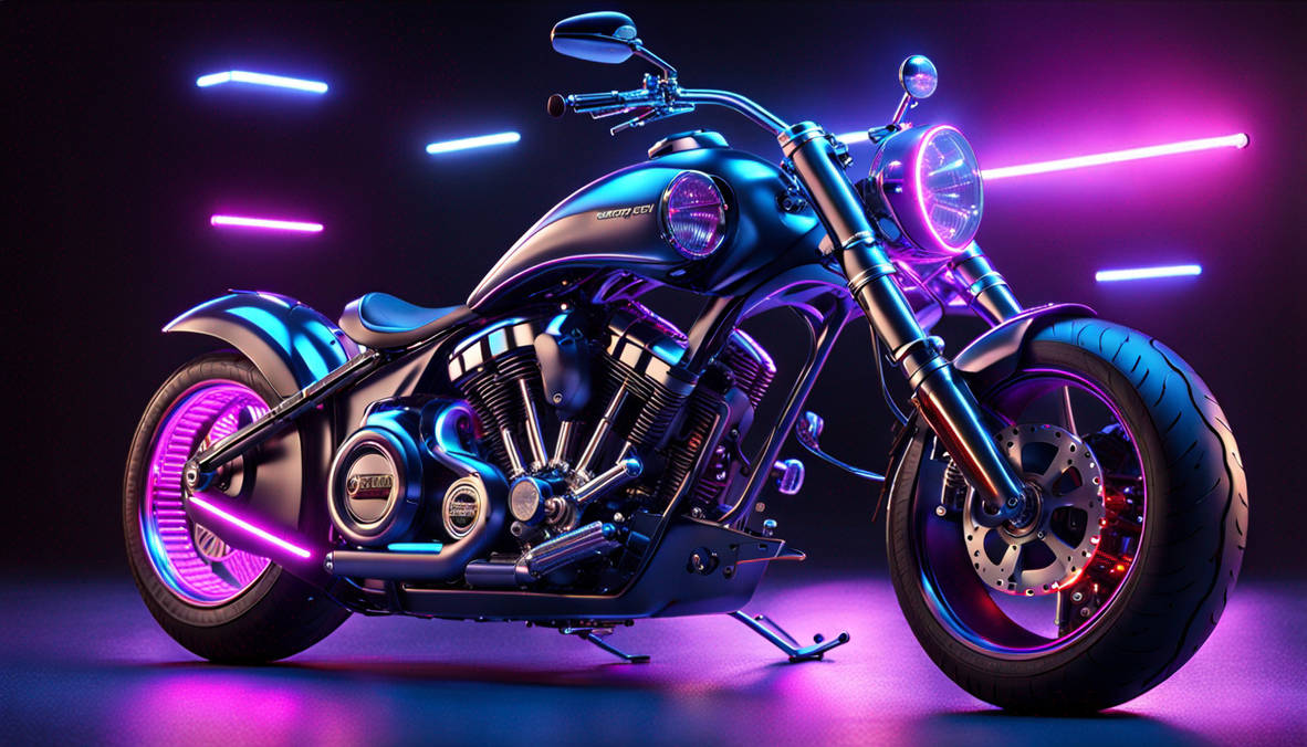 Knight Chopper with neon Lights