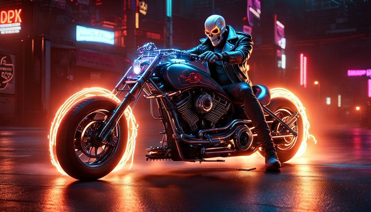Neon Rider Glock Cyberpunk Ghost Rider with Neon Lights by Roadkill205 on DeviantArt