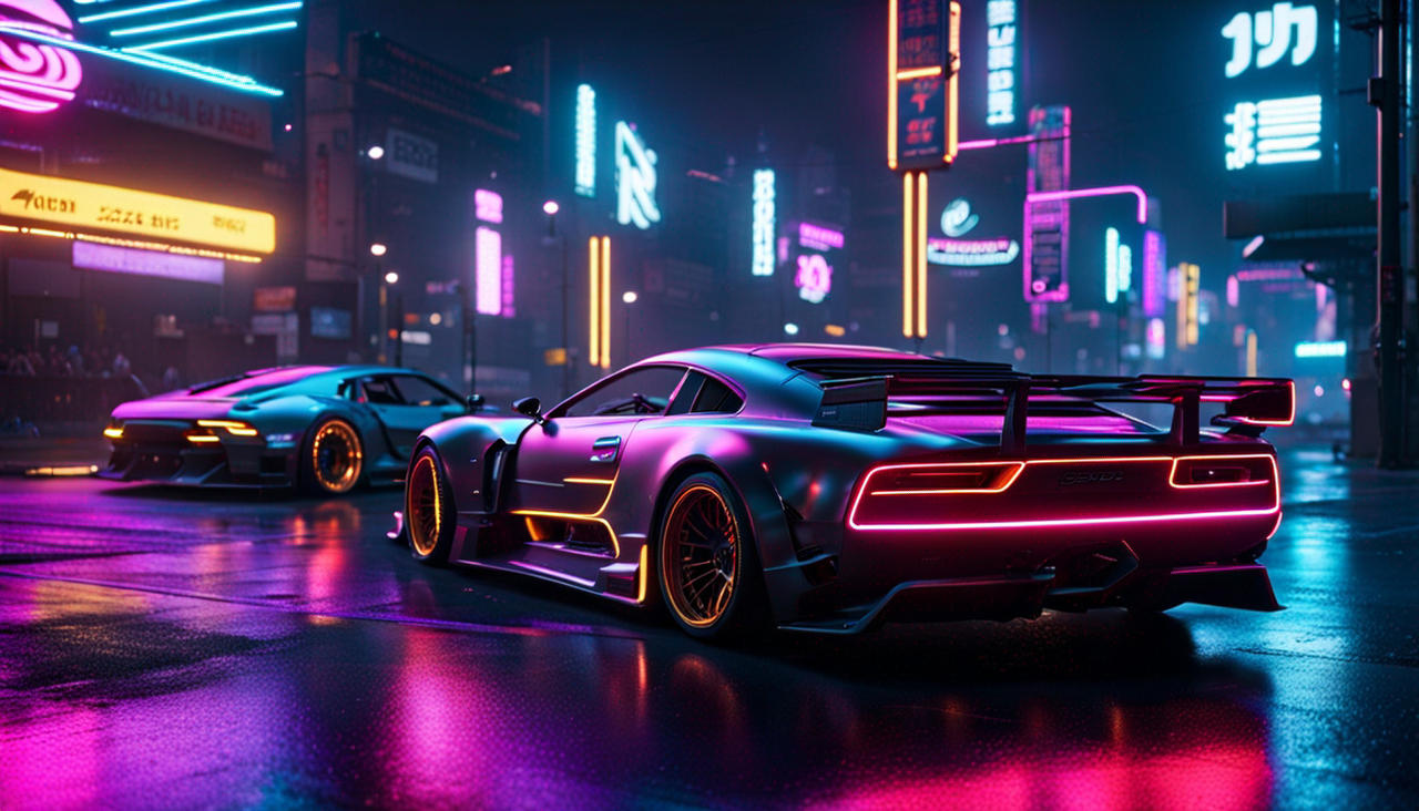 Cyberpunk Theme Racing Cyberpunk Street Racers with Neon Lights by Roadkill205 on DeviantArt